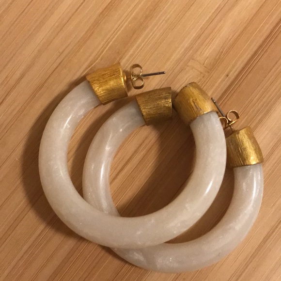 ZARA large light acrylic hoops with gold accent - Picture 3 of 3